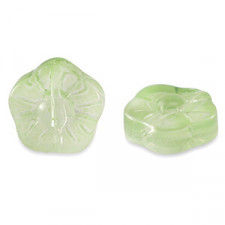 Glass bead 12mm Flower - Light green